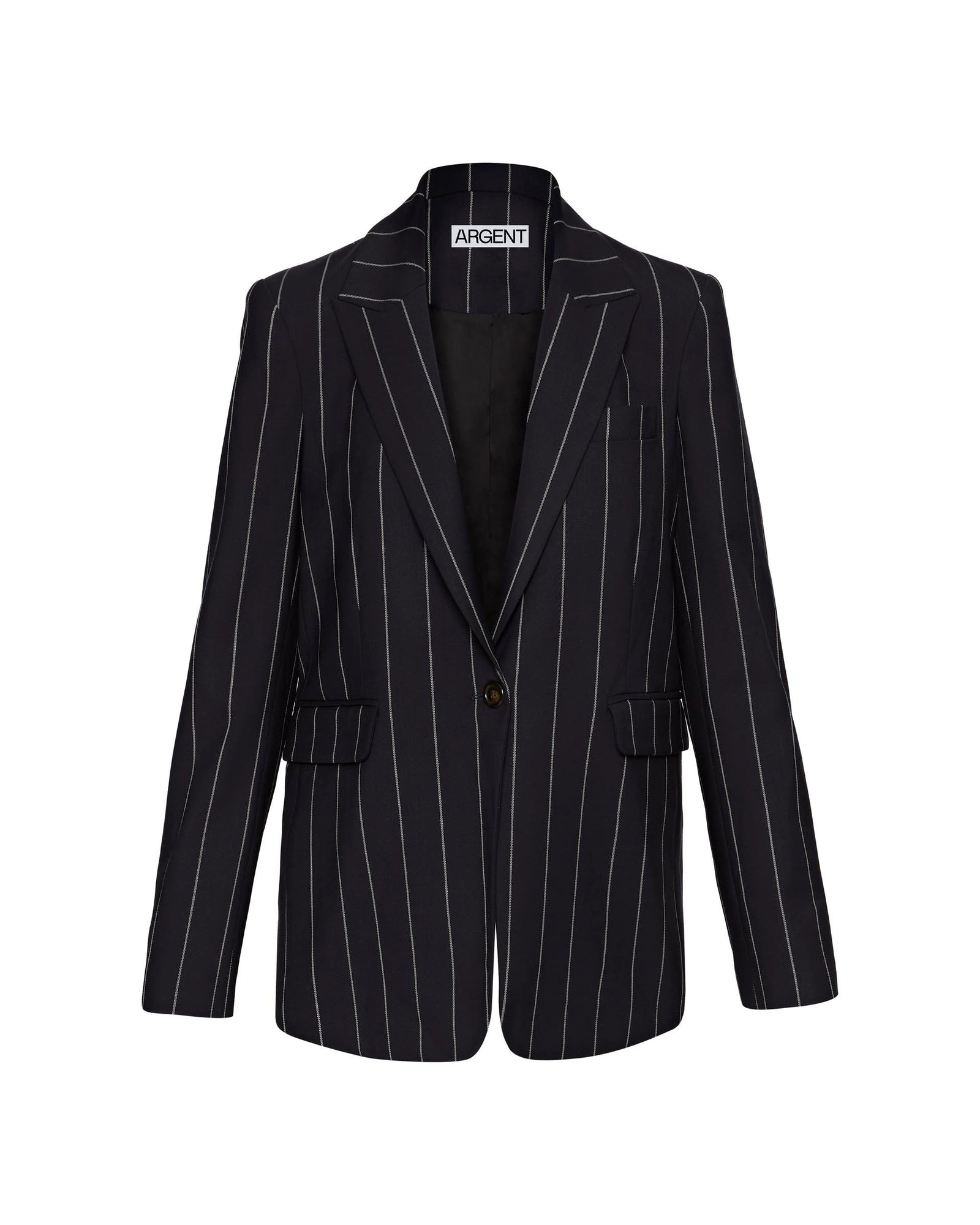 Crosby Blazer in Stretch Wool | Navy Stripe