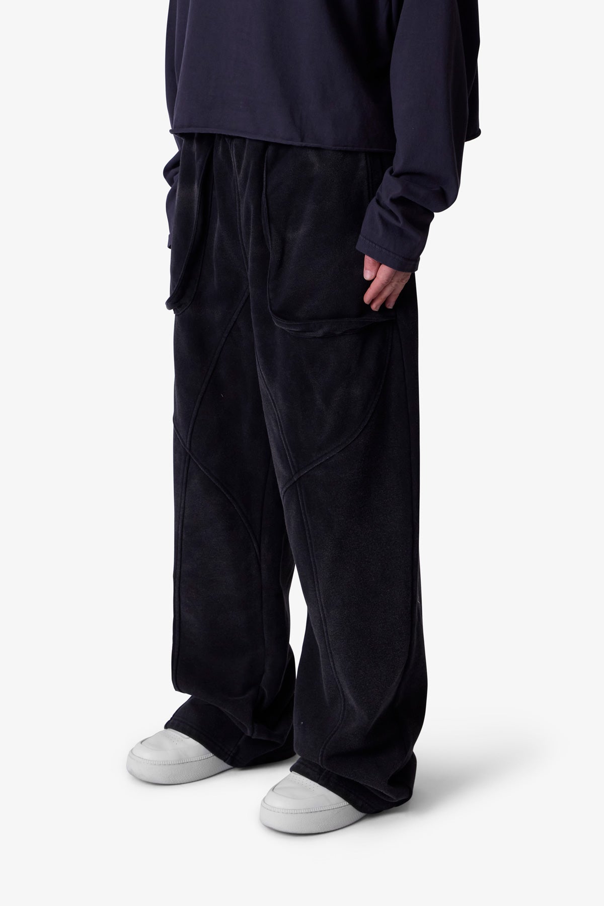 Cross Seamed Sweatpants | Washed Black