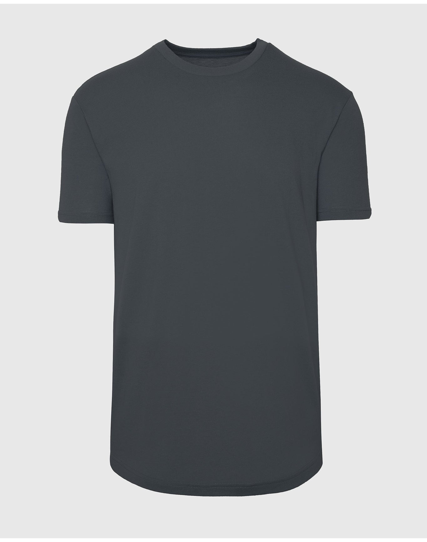 Curved Hem Classic Crew Neck | Carbon