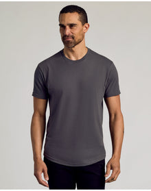 Curved Hem Classic Crew Neck | Carbon