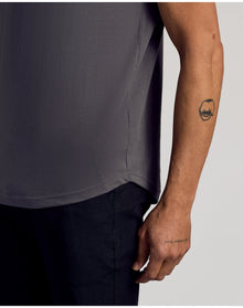 Curved Hem Classic Crew Neck | Carbon