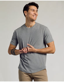 Curved Hem Classic Crew Neck | Heather Gray