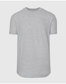 Curved Hem Classic Crew Neck | Heather Gray