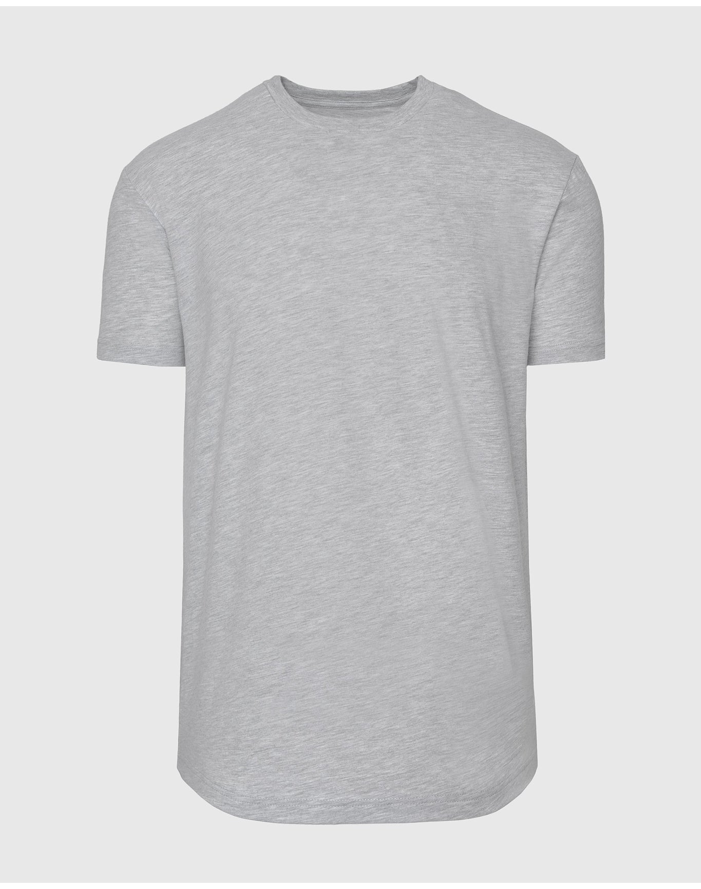 Curved Hem Classic Crew Neck | Heather Gray