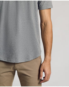 Curved Hem Classic Crew Neck | Heather Gray
