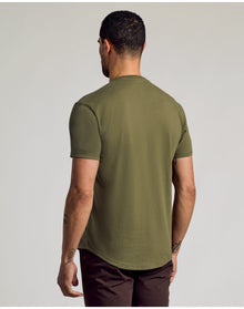 Curved Hem Classic Crew Neck | Military Green