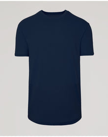 Curved Hem Classic Crew Neck | Navy