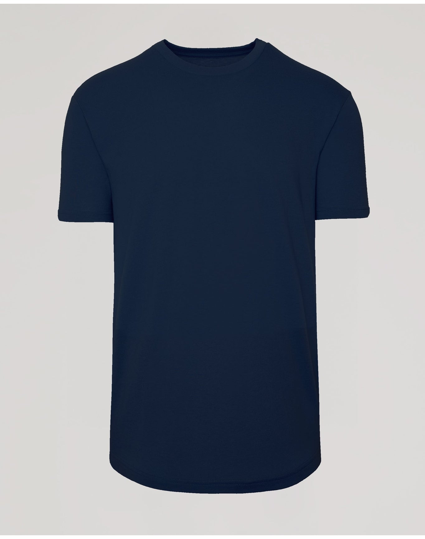 Curved Hem Classic Crew Neck | Navy