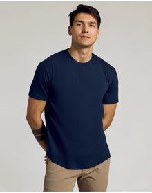 Curved Hem Classic Crew Neck | Navy