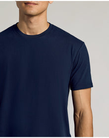 Curved Hem Classic Crew Neck | Navy