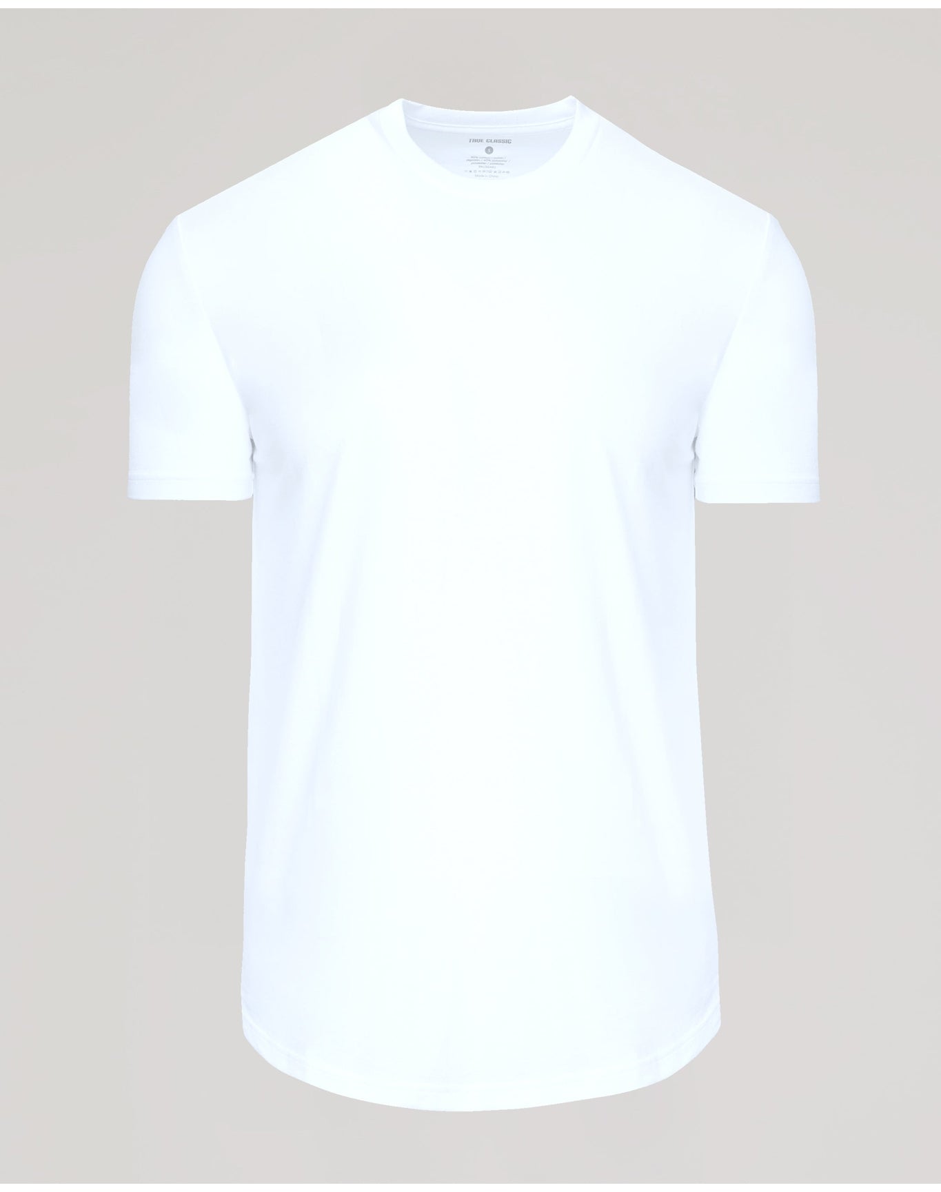 Curved Hem Classic Crew Neck | White