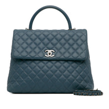 Chanel | Pre-Owned Large Caviar Coco Top Handle Bag - II | Blue/Navy
