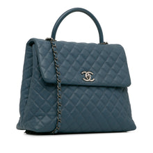 Chanel | Pre-Owned Large Caviar Coco Top Handle Bag - II | Blue/Navy