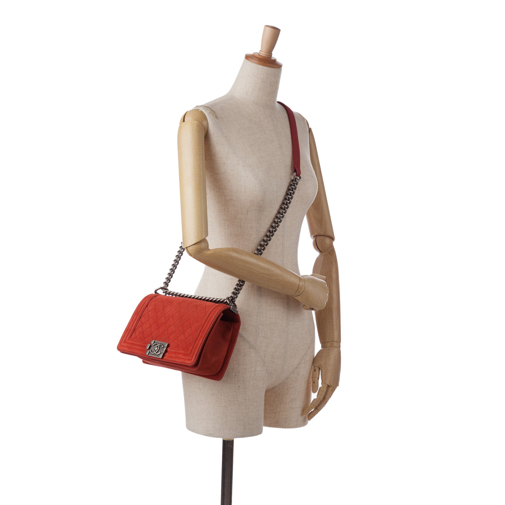 Chanel | Pre-Owned Old Medium Quilted Caviar Boy Flap - I | Red