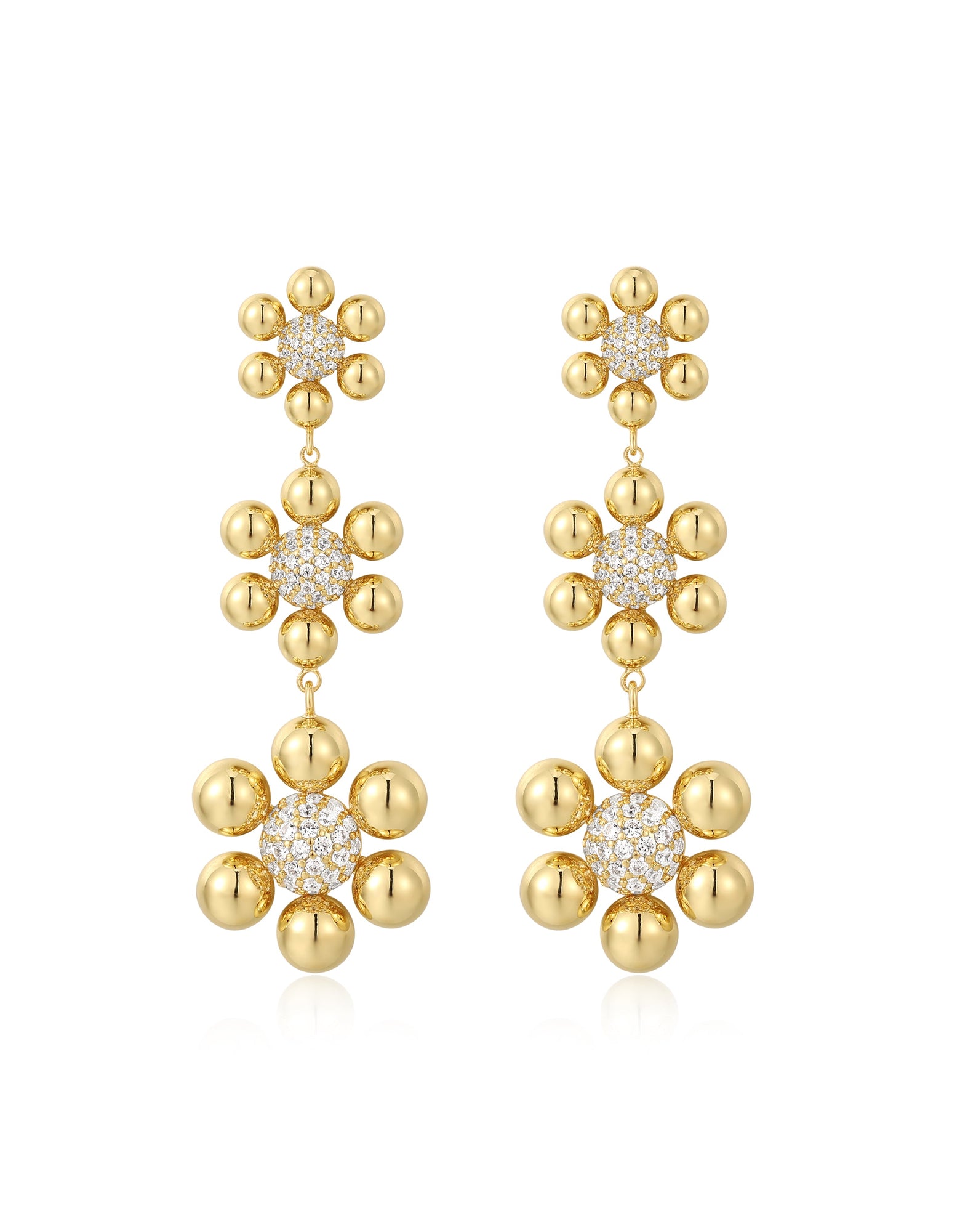 Daisy Statement Earrings | Gold