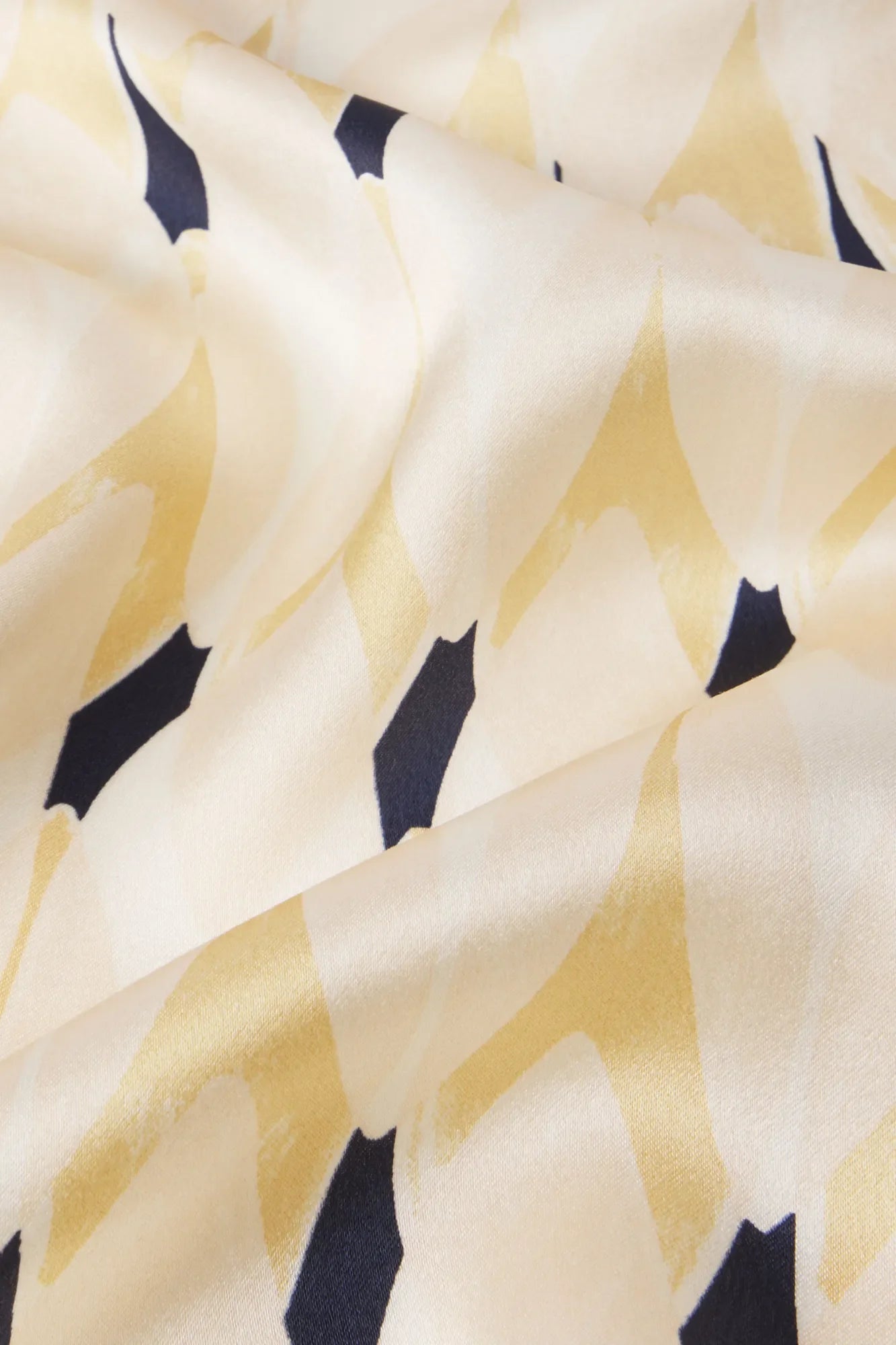 Womens | Inez Washable Silk Printed Long PJ Set | Leaves Boulder/Navy