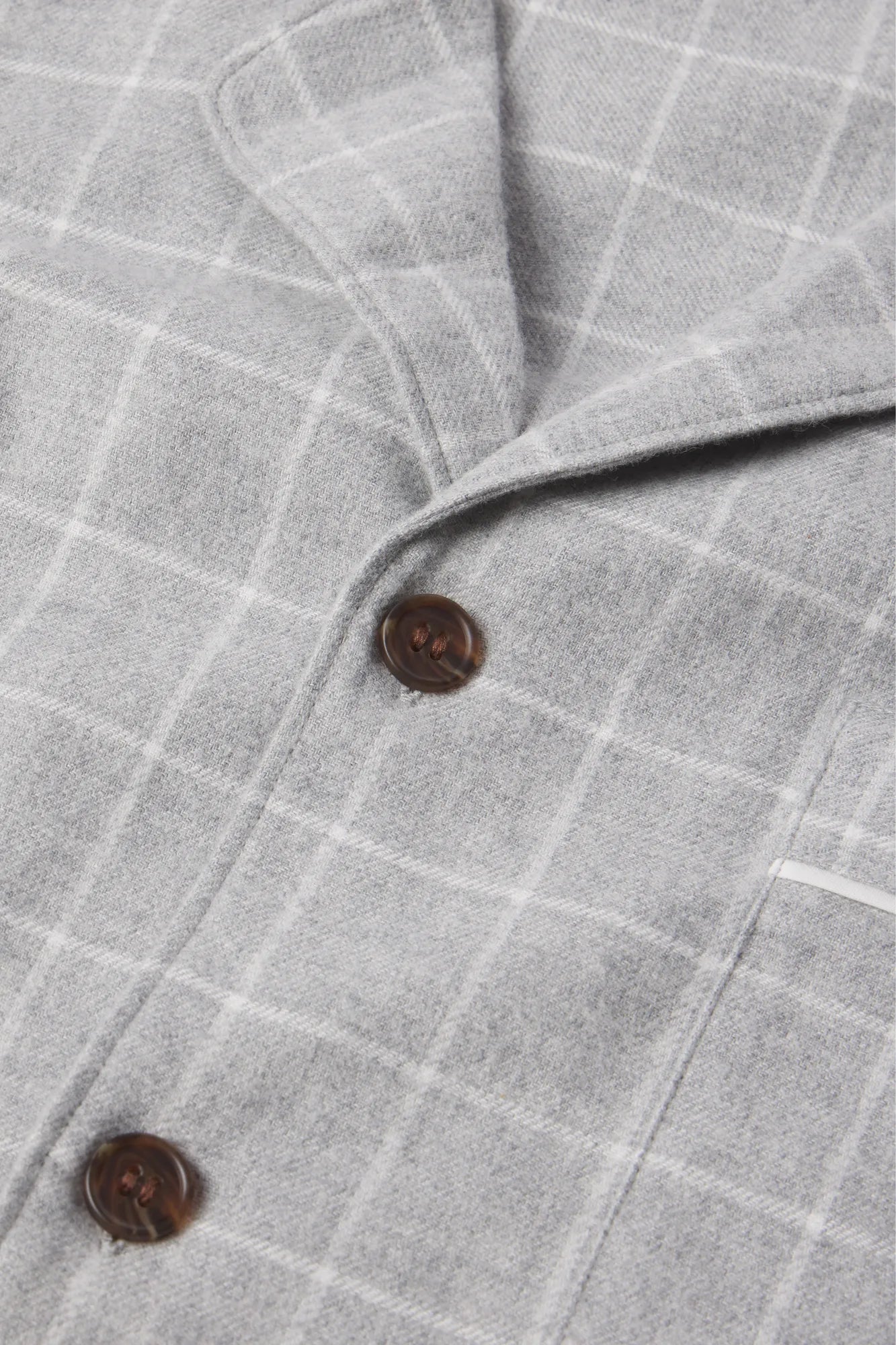 Mens | Flannel Long PJ Set | Wintercheck Heather Grey/Ivory