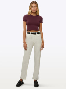 Womens | Tomboy Slim-Fit Tomboy-Cotton Cropped Tee | Deep Cranberry