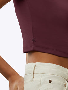 Womens | Tomboy Slim-Fit Tomboy-Cotton Cropped Tee | Deep Cranberry