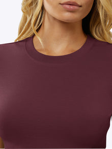 Womens | Tomboy Slim-Fit Tomboy-Cotton Cropped Tee | Deep Cranberry