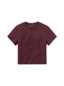Womens | Tomboy Slim-Fit Tomboy-Cotton Cropped Tee | Deep Cranberry