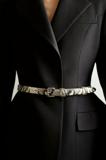 Constance Belt | Beige Snakeskin & Silver