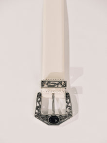Western Inlay Belt | Ivory & Silver