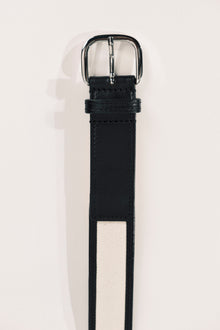 Jeanne Belt | Canvas & Black Leather Trim & Silver