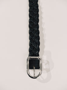 Mija Braided Belt | Black & Silver