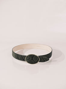 Flint Belt | Green Python & Pale Gold