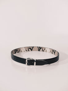 Reversible Belt Snake & Black Silver | Ivory & Brown Snake & Black Silver