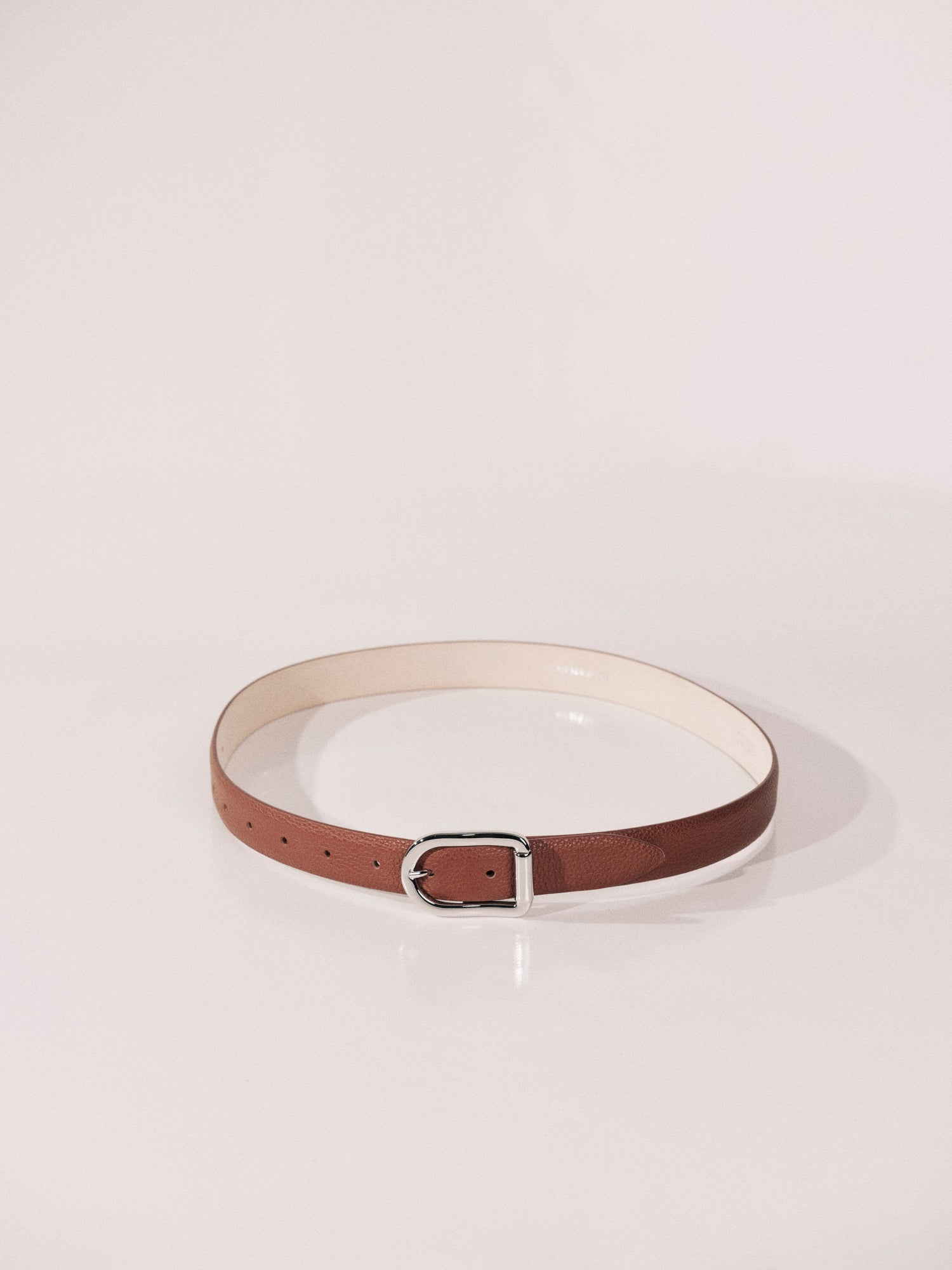 Mija Leather Belt | Camel Pebble & Silver