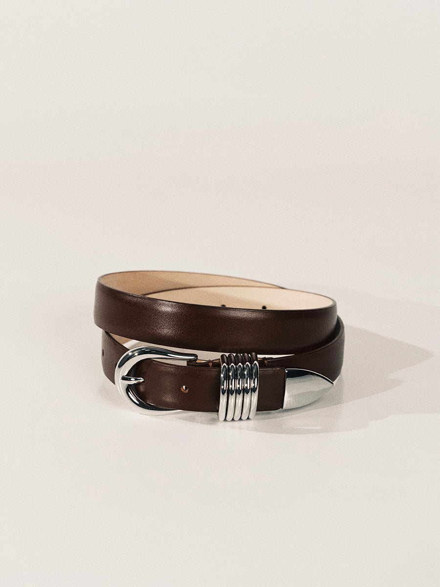 Hollyhock Belt | Marrone & Silver