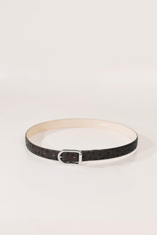 Mija Belt | Brown Ostrich & Silver
