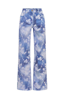 Dessa Floral Wide Leg Jeans | Bluebell Cloud