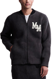 Mens | CozyChic Disney Classic Mickey Varsity Jacket | Carbon/Black