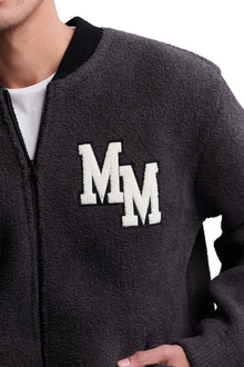 Mens | CozyChic Disney Classic Mickey Varsity Jacket | Carbon/Black