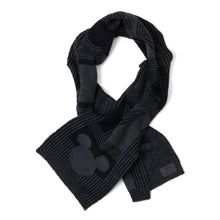 Cozychic Disney Classic Deco Stripe Mickey Scarf | Carbon/Black