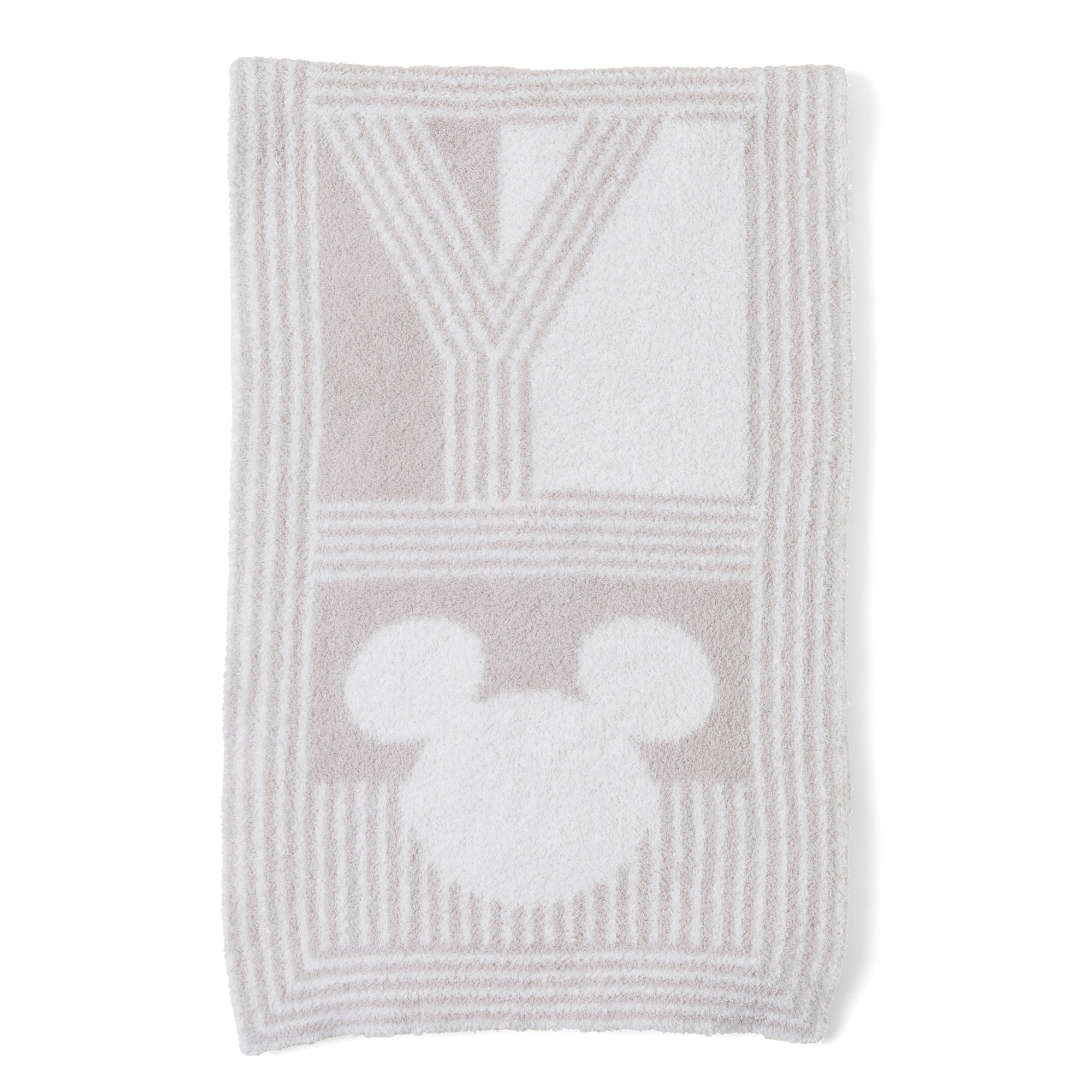 Cozychic Disney Classic Deco Stripe Mickey Scarf | Stone/Cream