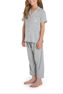 Youth | Malibu Collection Disney Princess Piped Loungewear Set | Heather Gray