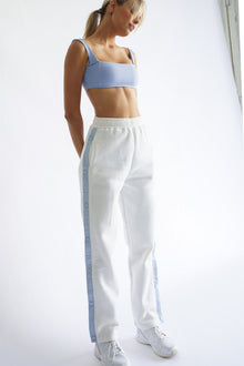 Tearaway Fleece Pants | White & Baby Blue