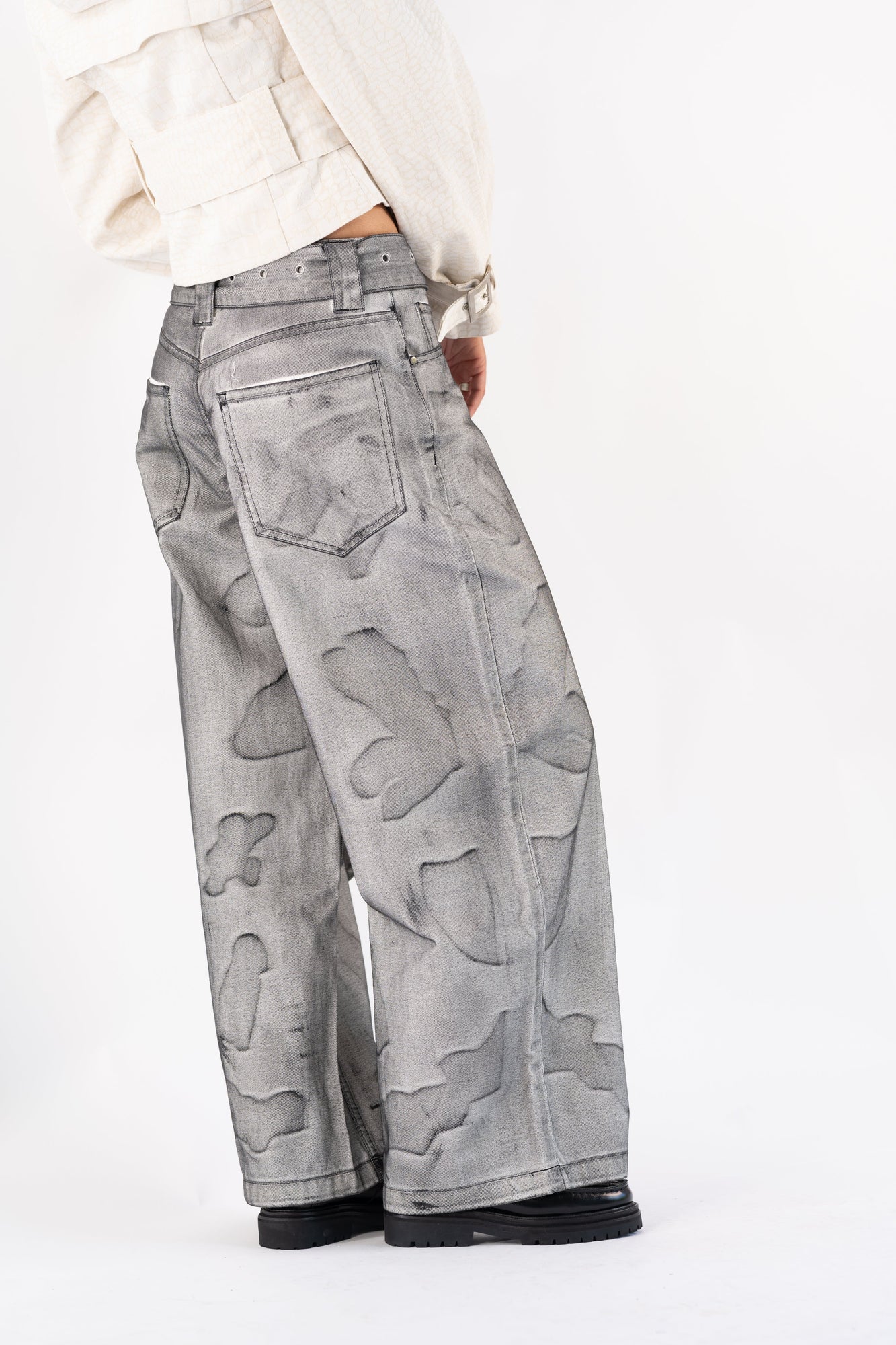 Faria Belted Jeans | Grey