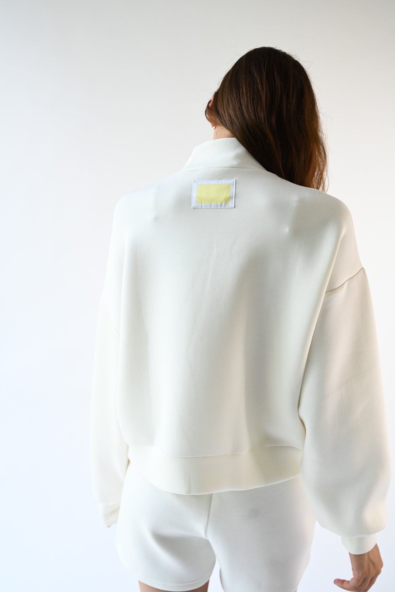 Maya Knit Neoprene Pullover | Offwhite