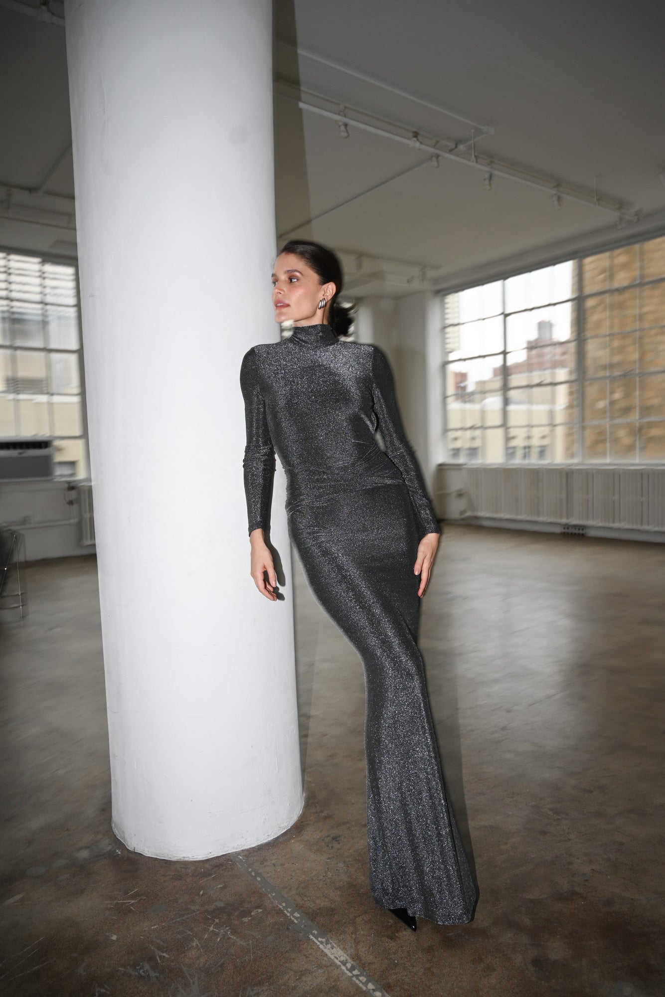 Cassia Maxi Dress | Iridescent Onyx