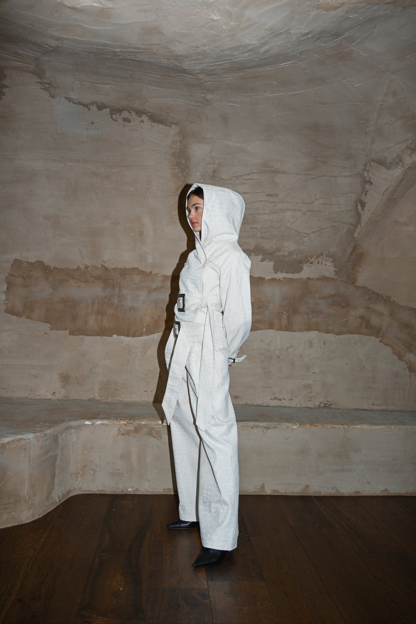 Ganna Belted Jacket | Snakeskin Jacquard