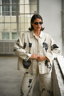 Britton Canvas Jacket | White & Black