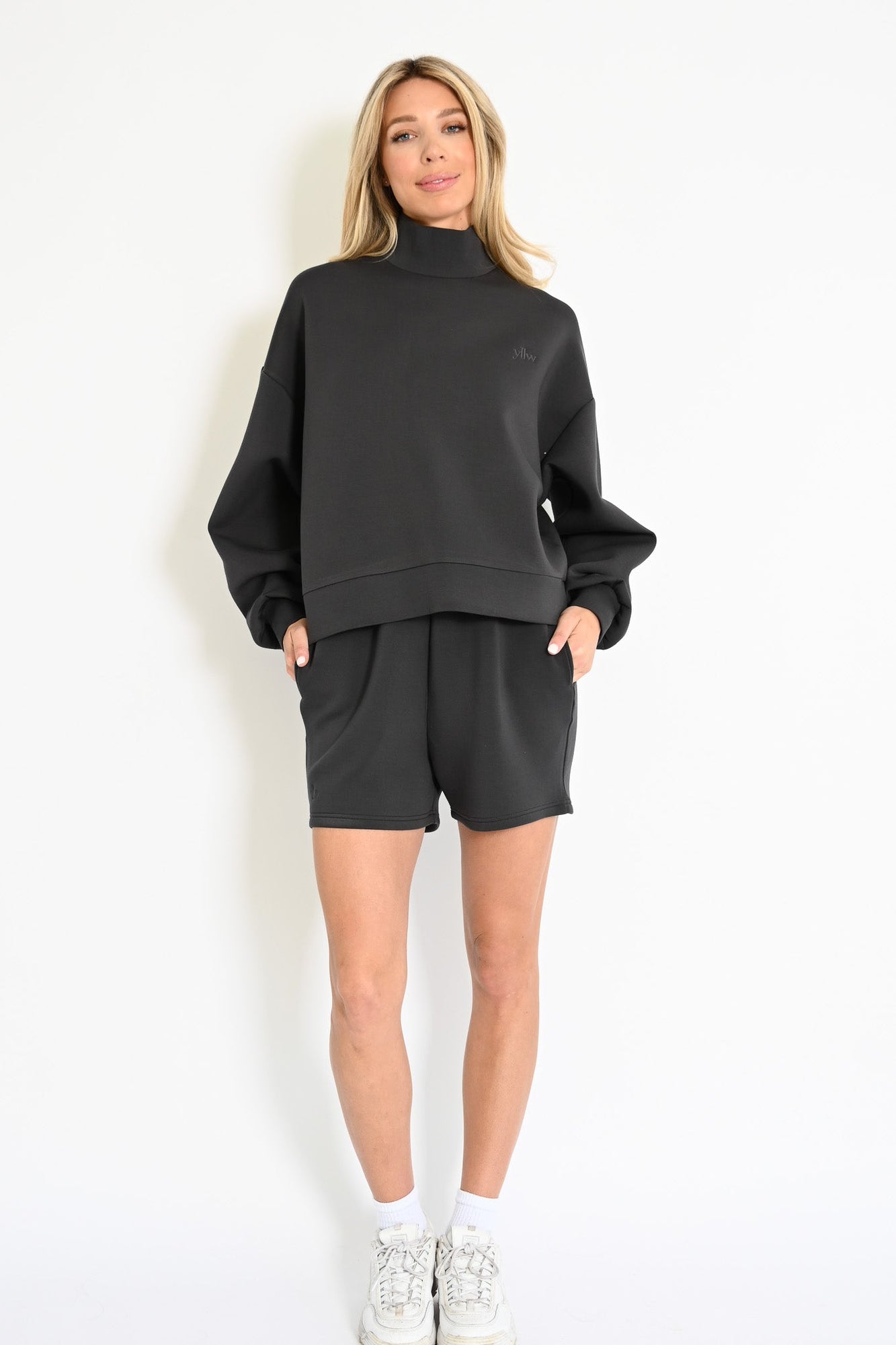 Ollie Knit Neoprene Shorts | Charcoal