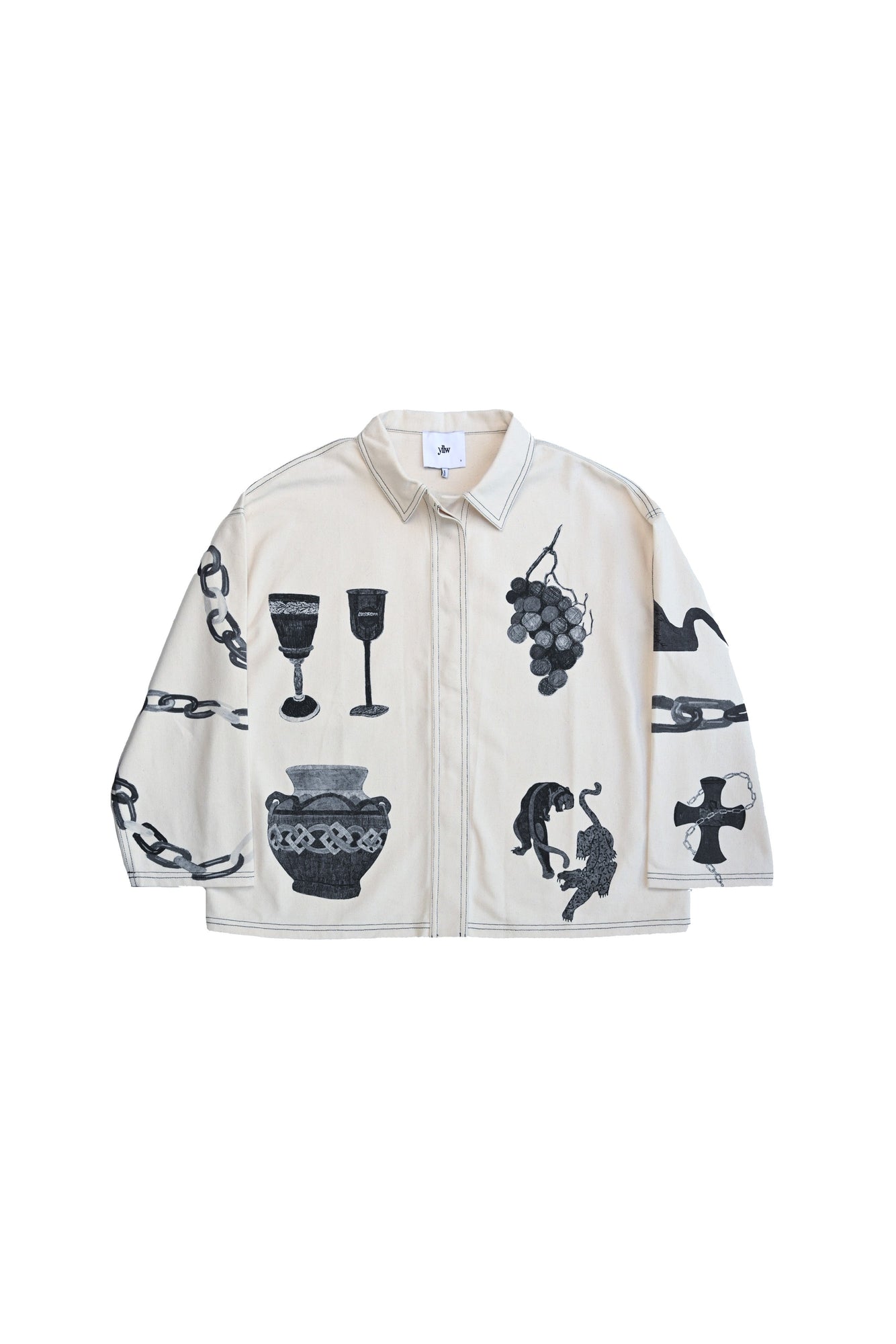 Britton Canvas Jacket | White & Black