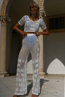 Hera Gauzy Lace Pant | White