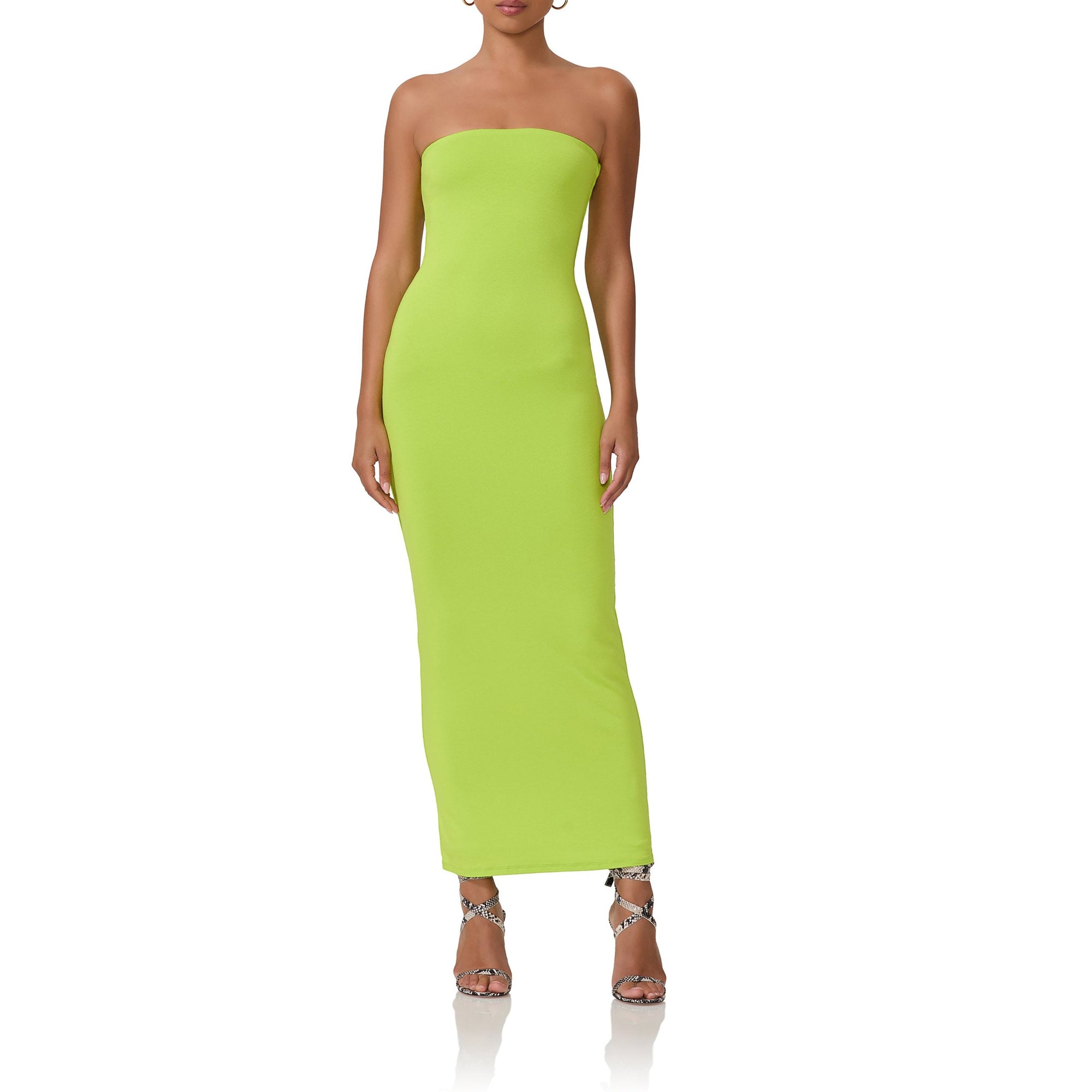 Dunn Column Maxi Dress | Lime Punch